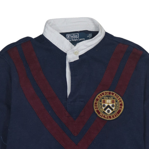 Ralph Lauren Men's Blue Long Sleeve Rugby Polo Shirt Size S