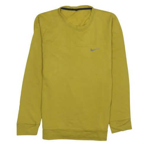 Nike Men's Yellow Long Sleeve Crew Neck XL Activewear Top