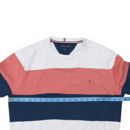 Tommy Hilfiger Men's Multicoloured Cotton Crew Neck Striped Jumper M