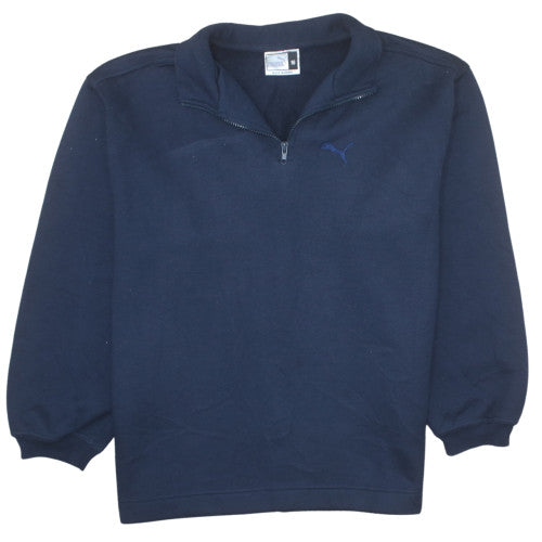 Additional front view of Puma Teens Blue 1/4 Zip Fleece Pullover Sweatshirt, size 16