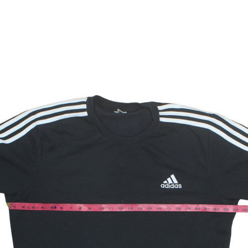 Adidas Mens Black Crew Neck Pullover Sweatshirt Size M