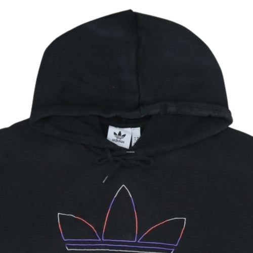 adidas Men’s Black XL Pullover Hoodie Embroidered Trefoil Fleece