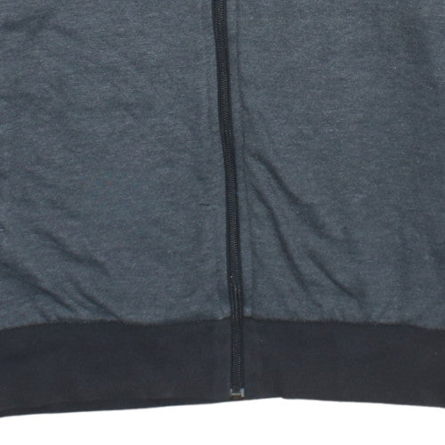 Adidas Mens Grey Full Zip Hoodie L Regular Fit Sportswear