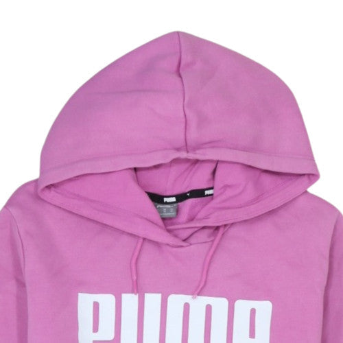 Puma Women Pink Pullover Hoodie XL Logo Cotton Sweatshirt