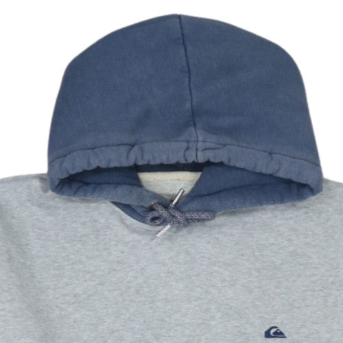 Quiksilver Men's Grey & Blue Pullover Hoodie XL Cotton Blend