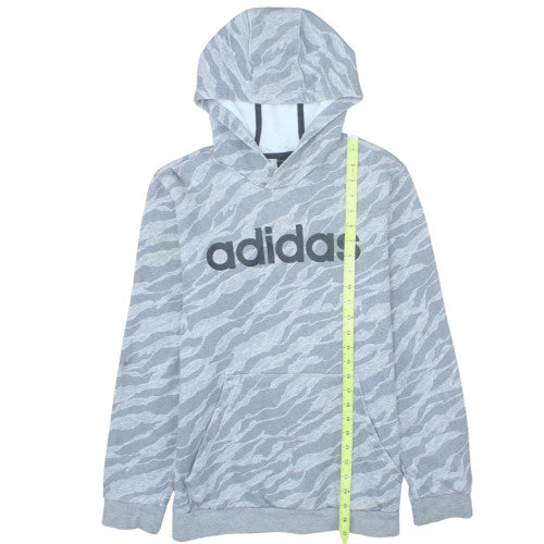 adidas Men's Grey Animal Print Pullover Hoodie XL Regular Fit