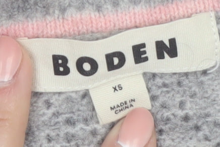 Boden Womens Grey Mohair Blend Henley Jumper XS