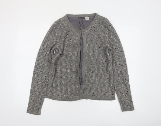 La Redoute Women’s Grey Open Front Cardigan UK 12 Acrylic Knit