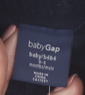 Additional view of Baby Gap unisex black geometric knit hooded cardigan 0-3 months