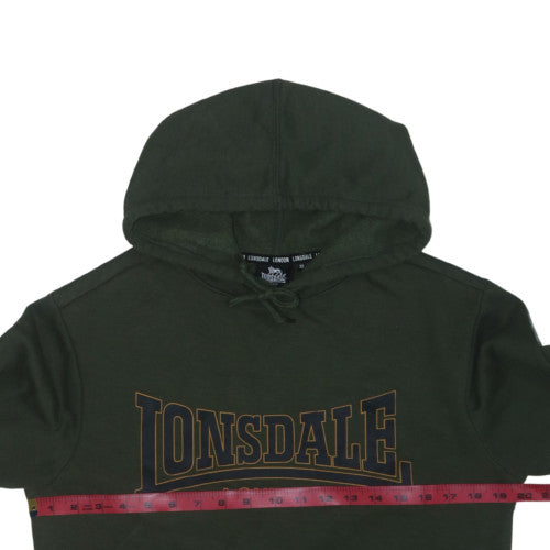 Lonsdale London Mens Green XS Pullover Hoodie with Logo Print