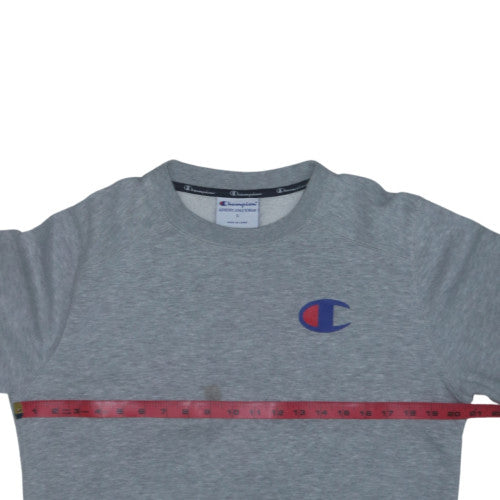 Champion Men's Grey Crew Neck Pullover Sweatshirt Size S Regular Fit