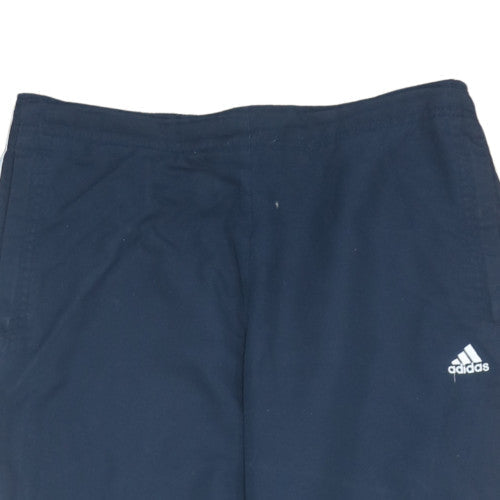 Adidas Women Blue Track Pants M Regular Fit Activewear Trousers