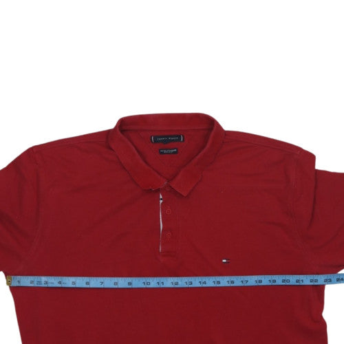 Tommy Hilfiger Men's Red 2XL Regular Fit Cotton Polo Shirt