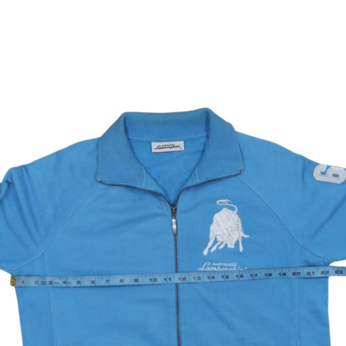Lamborghini Men's Blue Cotton Track Jacket Size M Full Zip Logo
