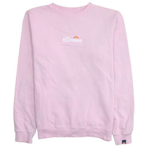 Additional front view of Ellesse women’s pink cotton crew neck pullover sweatshirt uk 12