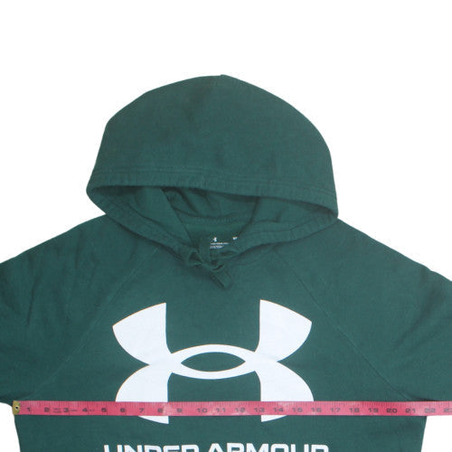 Under Armour Men's Green Pullover Hoodie M Logo Sports Fleece