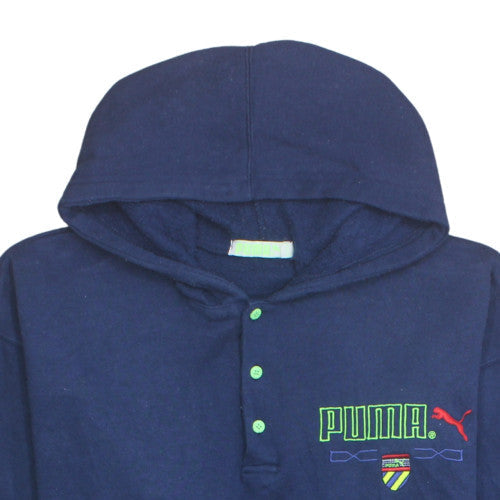 Additional view of Puma Men's Blue Henley Hoodie L Vintage Fleece Sportswear