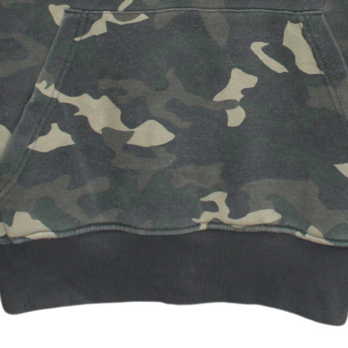 Starter Men's Green Camouflage Pullover Hoodie Medium Fleece