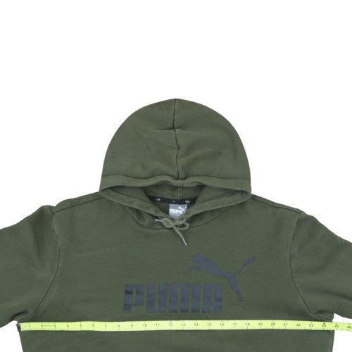 Puma Men’s Green Pullover Hoodie L Fleece Logo Sportswear