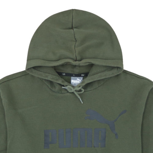 Puma Men’s Green Pullover Hoodie L Fleece Logo Sportswear