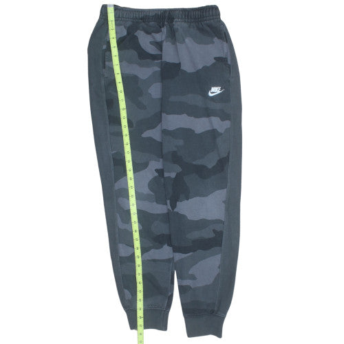 Nike Men's Grey Camo Fleece Joggers M - Comfortable Casual Tapered Pants