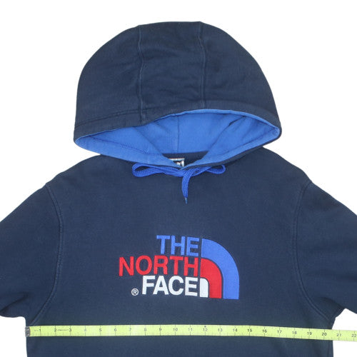 The North Face Men's Blue Pullover Hoodie Medium Cotton Logo