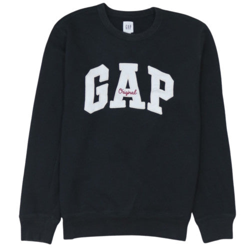Gap Women Black Small Crew Neck Pullover Sweatshirt