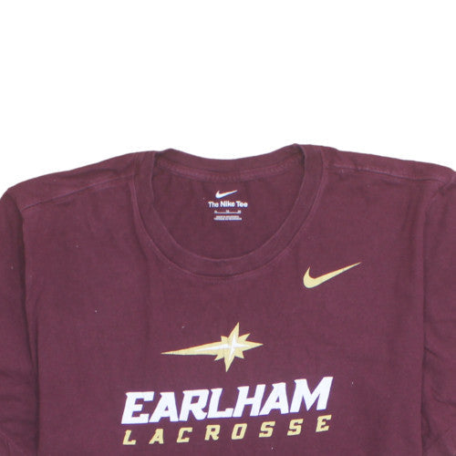 Nike Men's Maroon Earlham Lacrosse Graphic T-Shirt XL Cotton Tee