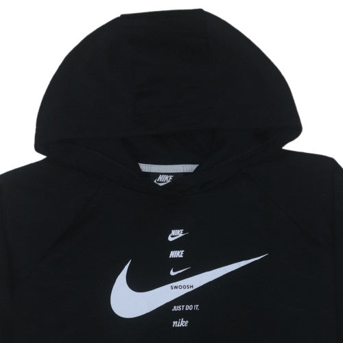 Nike Women's Black XL Pullover Hoodie Logo Graphic Cotton Blend