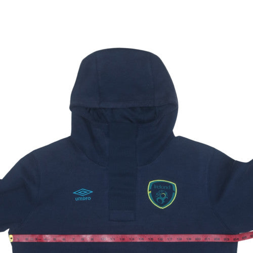 Umbro Men Blue Ireland Pullover Hoodie L Sports Fleece Sweatshirt