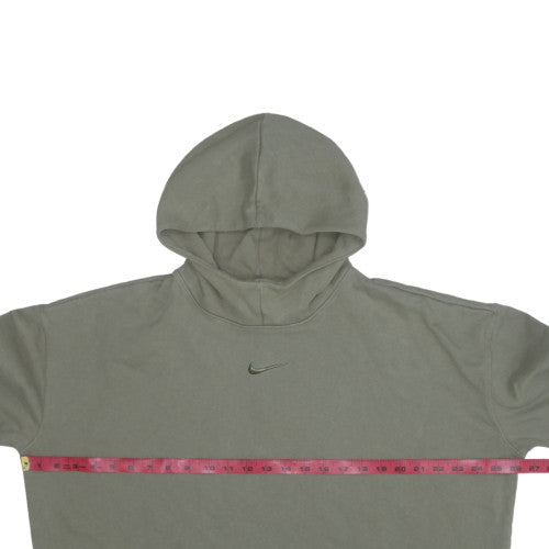 Nike Men's Green Pullover Hoodie M Regular Fit Fleece Logo