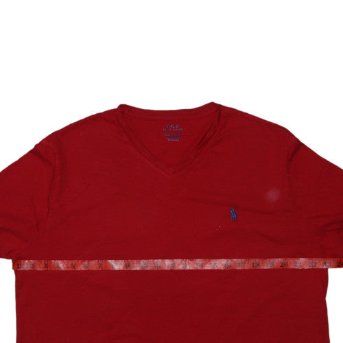 Polo Ralph Lauren Men's Red V-Neck Cotton T-Shirt XL