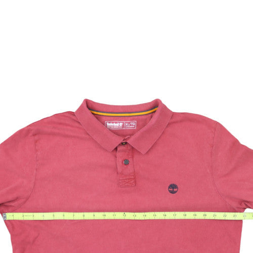 Timberland Men's Red Regular Fit Cotton Short Sleeve Polo XL