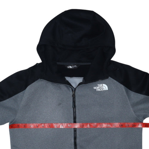 The North Face Men Grey Full Zip Hoodie Fleece Jacket M