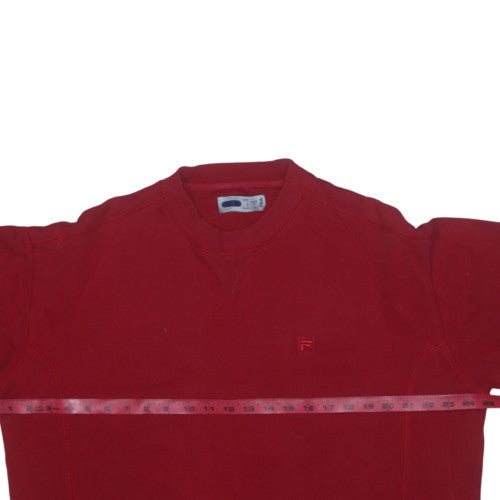 Fila Mens Red Crew Neck Sweatshirt L Classic Cotton