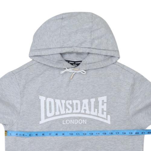 Lonsdale London Men's Grey Pullover Hoodie Size M Classic Logo Sweatshirt