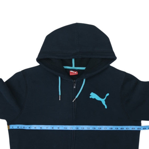 Puma Men’s Blue Full Zip Hoodie Size L Sportswear Fleece