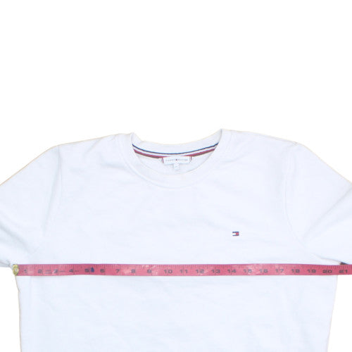 Tommy Hilfiger Men's White Crew Neck Pullover Sweatshirt M