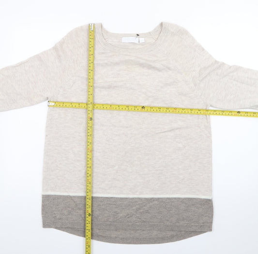 The White Company Women’s Beige Wool Cashmere Pullover Jumper Size 14