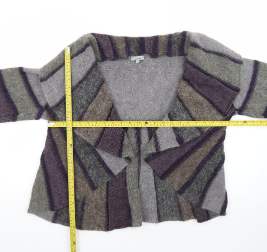 Marks and Spencer Per Una Women Grey Purple Striped Cardigan Size XL