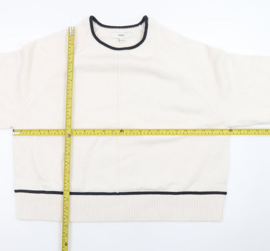 Marks and Spencer Women Ivory XL Crew Neck Pullover Jumper