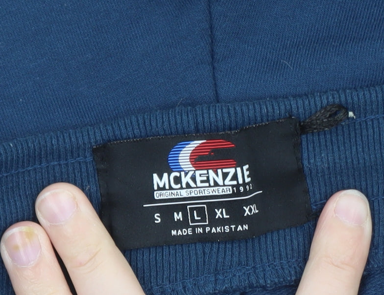 McKenzie Men's Blue L Sweat Shorts Jersey Cotton Blend