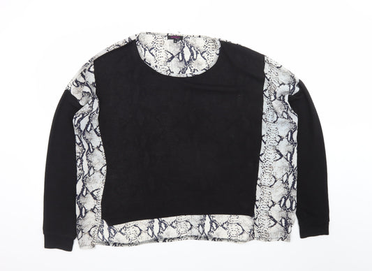 Stella Morgan Womens Black Snake Print Pullover Jumper Size 16