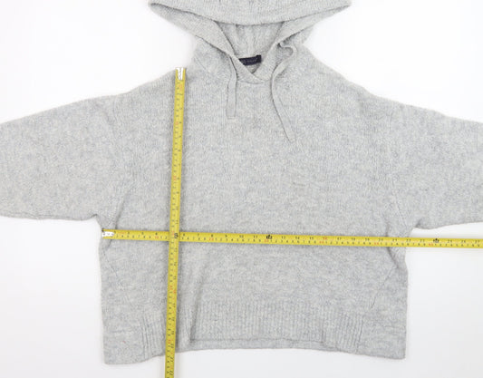 Marks and Spencer Women’s Grey Hooded Knit Jumper Size M