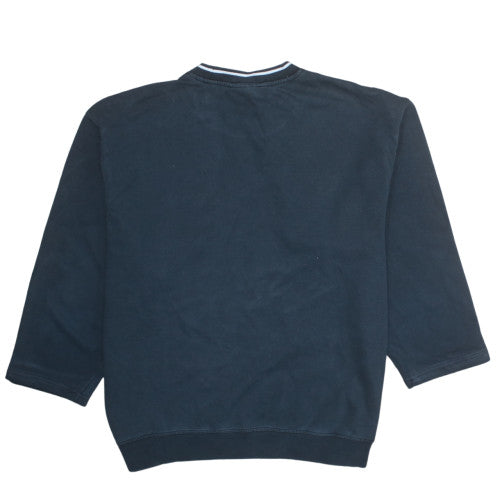 Reebok Men Blue XL Crew Neck Pullover Logo Sweatshirt