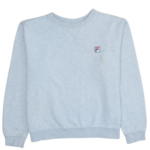 Additional front view of Fila women’s grey xl crew neck pullover sweatshirt classic logo