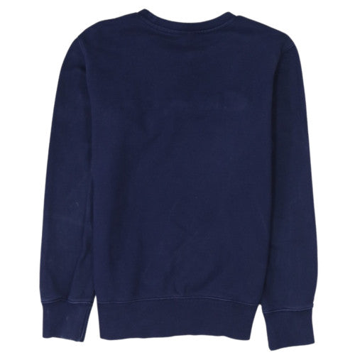 Champion Men Blue Logo Crew Neck Pullover Sweatshirt Size S