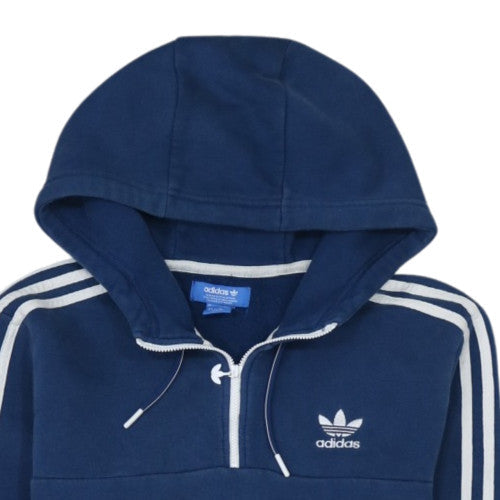 Adidas Mens Navy Blue 1/2 Zip Pullover Hoodie Size S Classic Logo