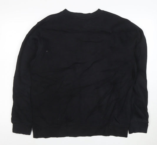 Umbro Mens Black L Crew Neck Pullover Sweatshirt Fleece