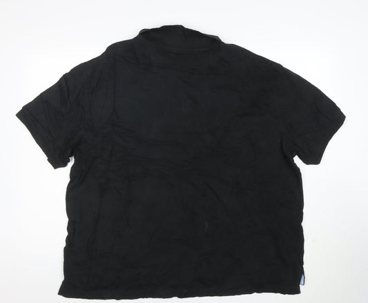 Chaps Men's Black 2XL Cotton Polo Shirt Classic Short Sleeve